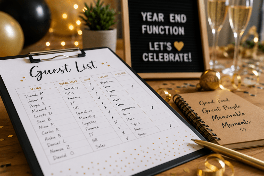 How to plan a year end function guest list