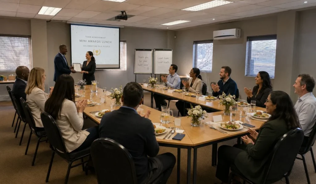 year end function ideas award lunch