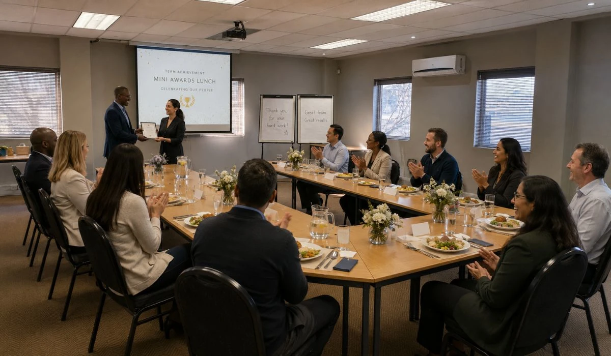 year end function ideas award lunch