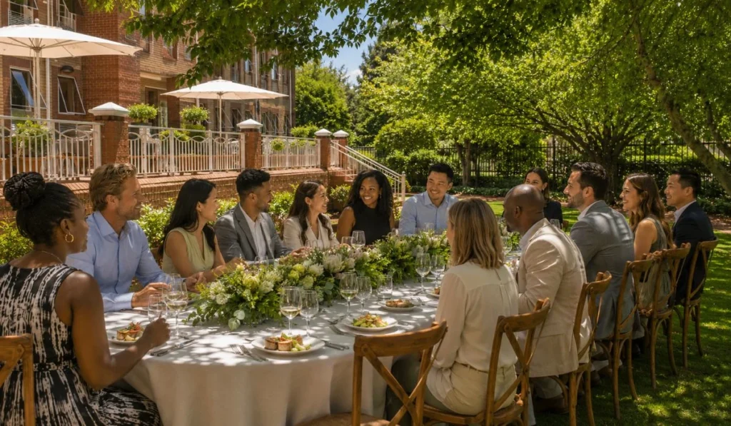 year end function ideas garden lunch