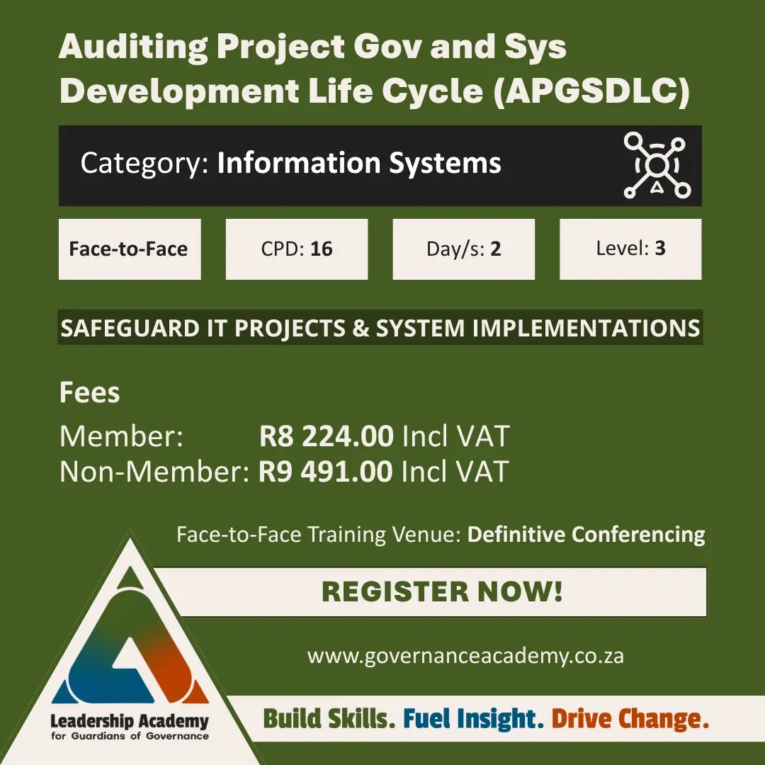 Auditing project governance and systems development life cycle 2-day CPD course Edenvale Gauteng October 2026